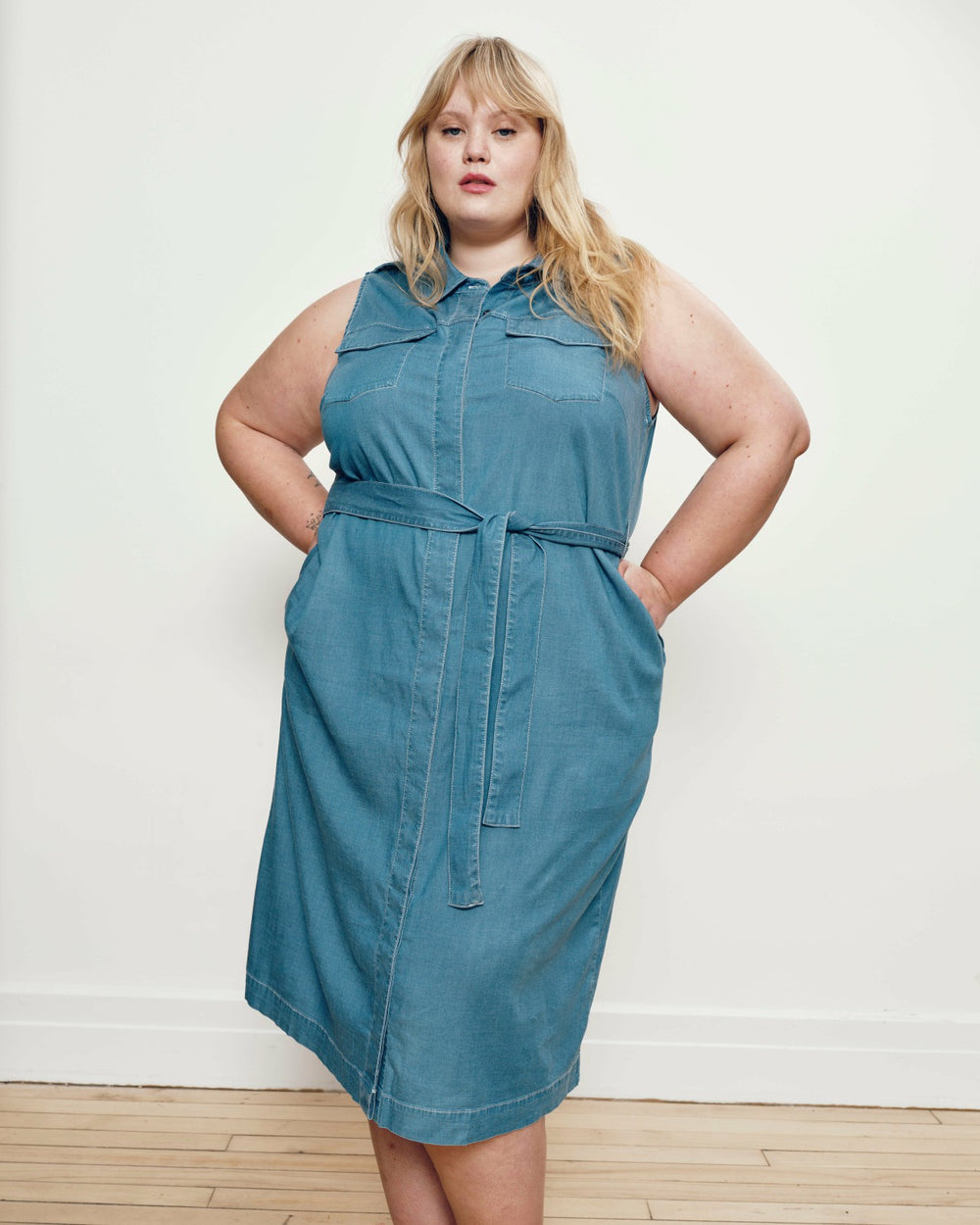 Perfect Tencel Chambray Sleeveless Savannah Shirtdress - Universal Standard