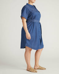 Perfect Tencel Chambray Short Sleeve Shirtdress - Universal Standard