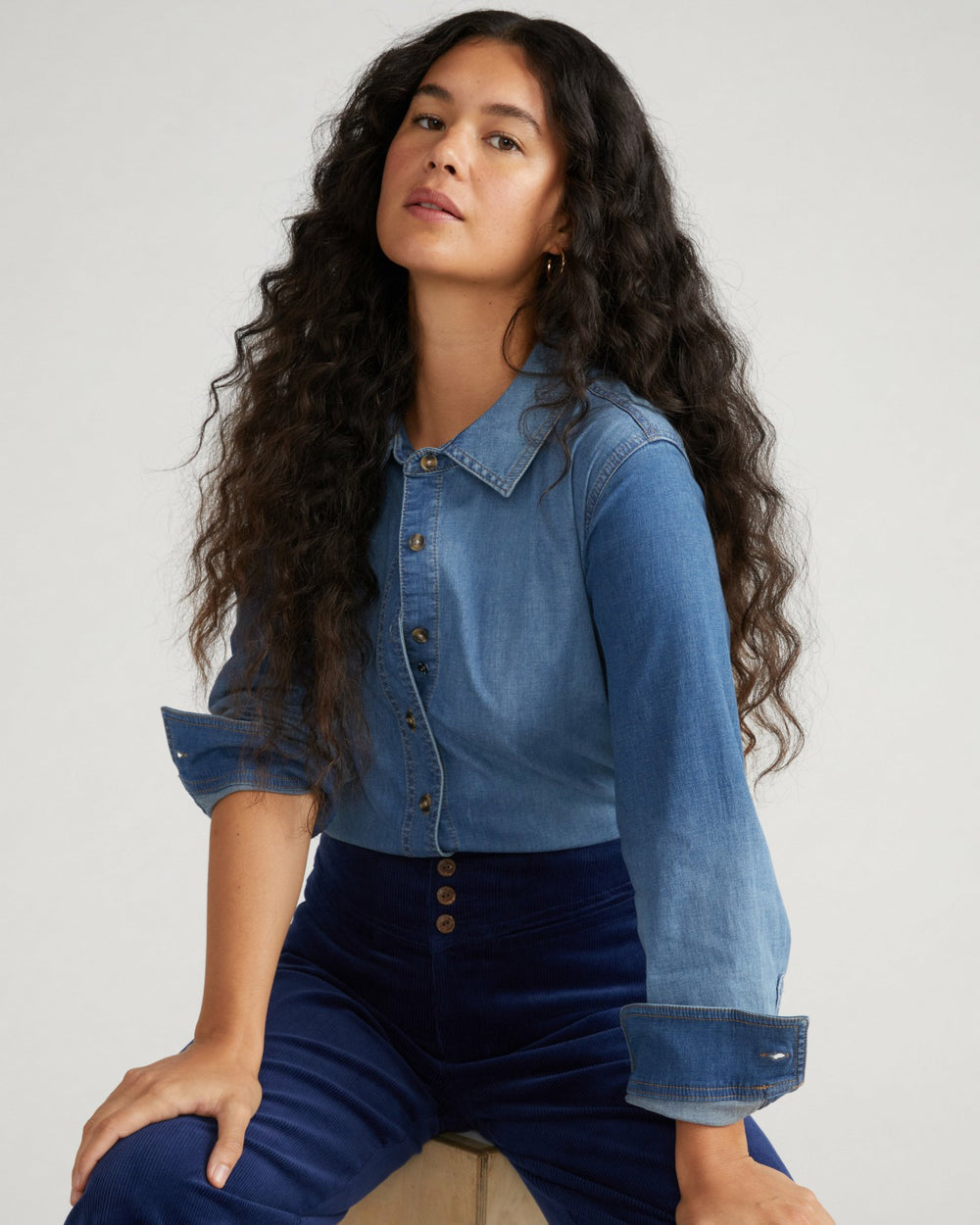 Minimalist Stretch Cotton Chambray Shirt - Universal Standard