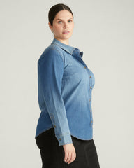 Minimalist Stretch Cotton Chambray Shirt - Universal Standard