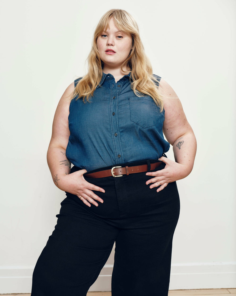 Perfect Tencel Chambray Sleeveless Shirt - Universal Standard