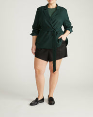 Belted Double Breasted Linen Blend Blazer - Universal Standard
