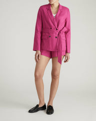Belted Double Breasted Linen Blend Blazer - Universal Standard