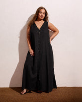Islet Button-Down Linen Blend Maxi Dress - Universal Standard