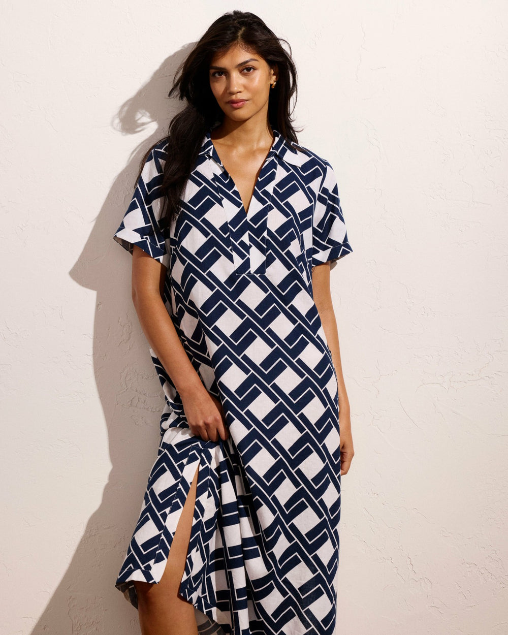 Padma Polo Neck Linen Blend Dress - Universal Standard