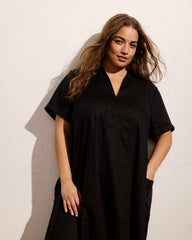 Padma Polo Neck Linen Blend Dress - Universal Standard