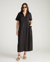 Padma Polo Neck Linen Blend Dress - Universal Standard