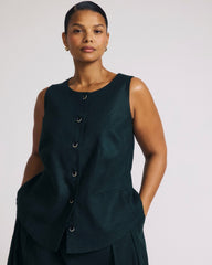 Tamsin Stretch Linen Blend Vest - Universal Standard