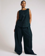 Tamsin Stretch Linen Blend Vest - Universal Standard