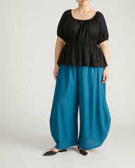 Andrea Peplum Linen Blend Top - Universal Standard
