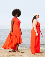 Sunset Linen Blend Flounce Dress - Universal Standard