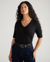 Lily Liquid Jersey V-Neck Stovepipe Tee - Universal Standard