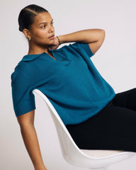Savvy Fine Knit Short Sleeve Polo Sweater - Universal Standard