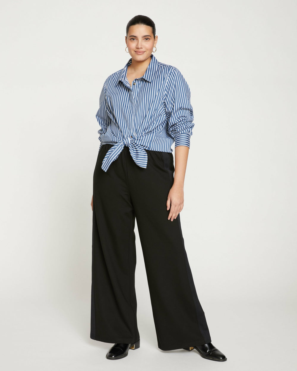 Stephanie Wide Leg Stripe Ponte Pants 33 Inch - Universal Standard