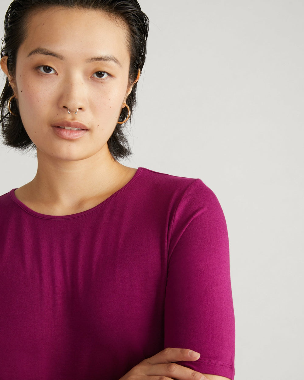 Lily Liquid Jersey Crew Neck Stovepipe Tee - Universal Standard