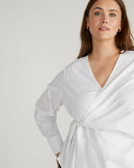 Beacon Stretch Poplin Wrap Shirt - Universal Standard