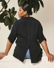 Button Back Stretch Cupro Polo Shirt - Universal Standard