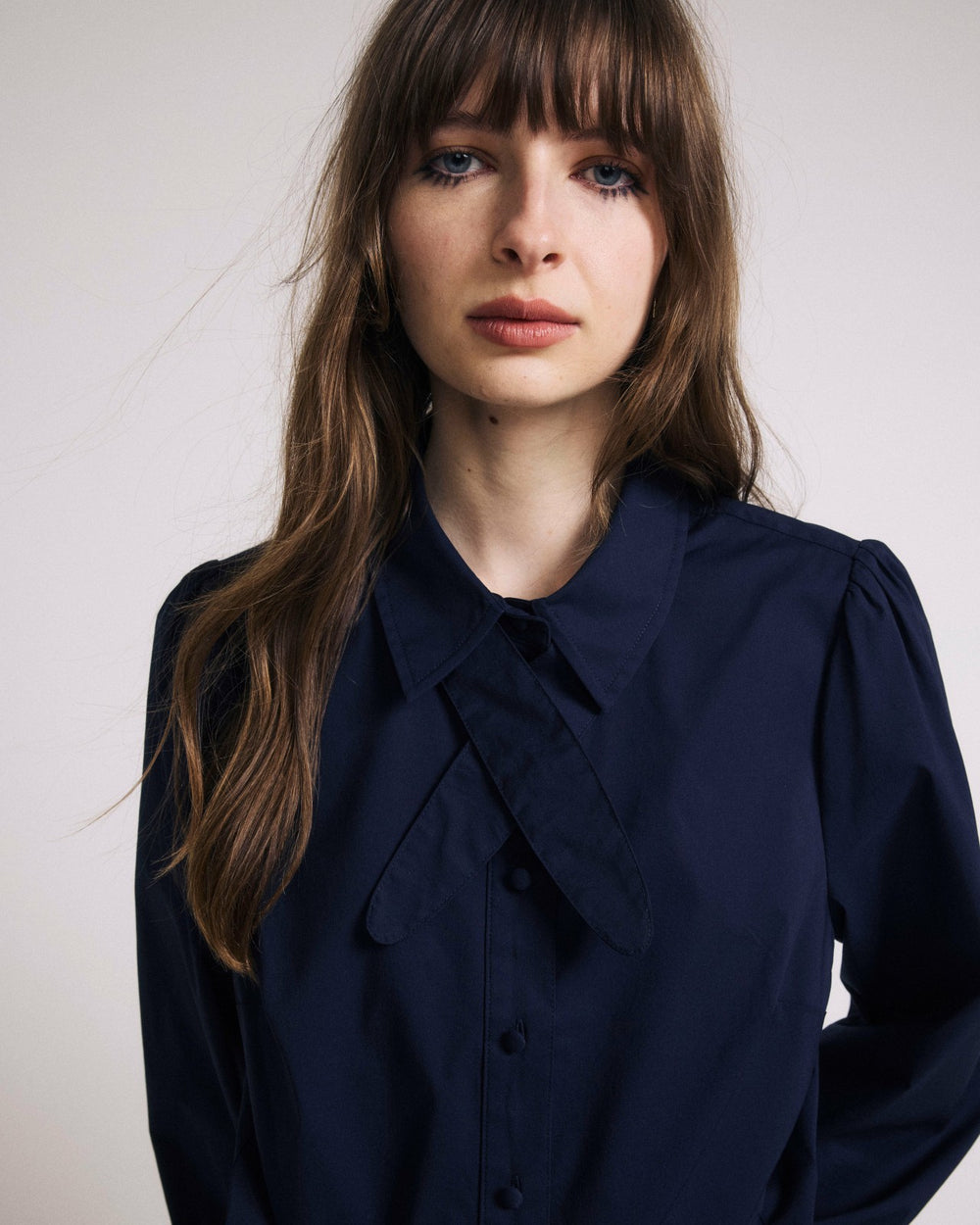 Janet Tie-Neck Cotton Poplin Shirt - Universal Standard