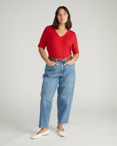 Lily Liquid Jersey V-Neck Stovepipe Tee - Universal Standard