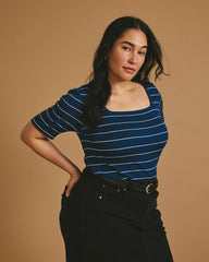 Cloud Rib Short Sleeve Square Neck Tee - Universal Standard