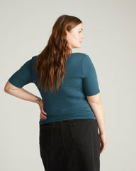 Cloud Rib Short Sleeve Square Neck Tee - Universal Standard