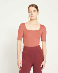 Cloud Rib Short Sleeve Square Neck Tee - Universal Standard