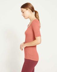 Cloud Rib Short Sleeve Square Neck Tee - Universal Standard