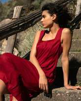 Saulay Square Neck Linen Blend Midi Dress - Universal Standard