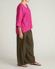 Elio V-Neck Linen Blend Top - Universal Standard
