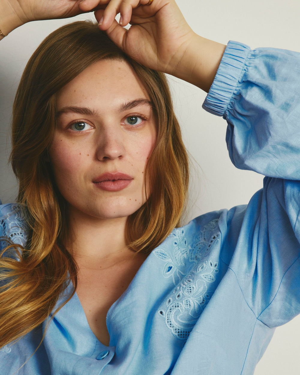 Frances Embroidered Linen Blend Blouse - Universal Standard