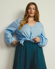 Frances Embroidered Linen Blend Blouse - Universal Standard