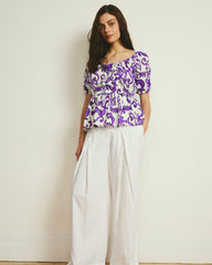 Andrea Peplum Linen Blend Top - Universal Standard