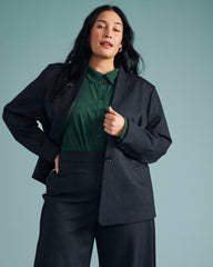 PowerPonte Denim Collarless Blazer - Universal Standard