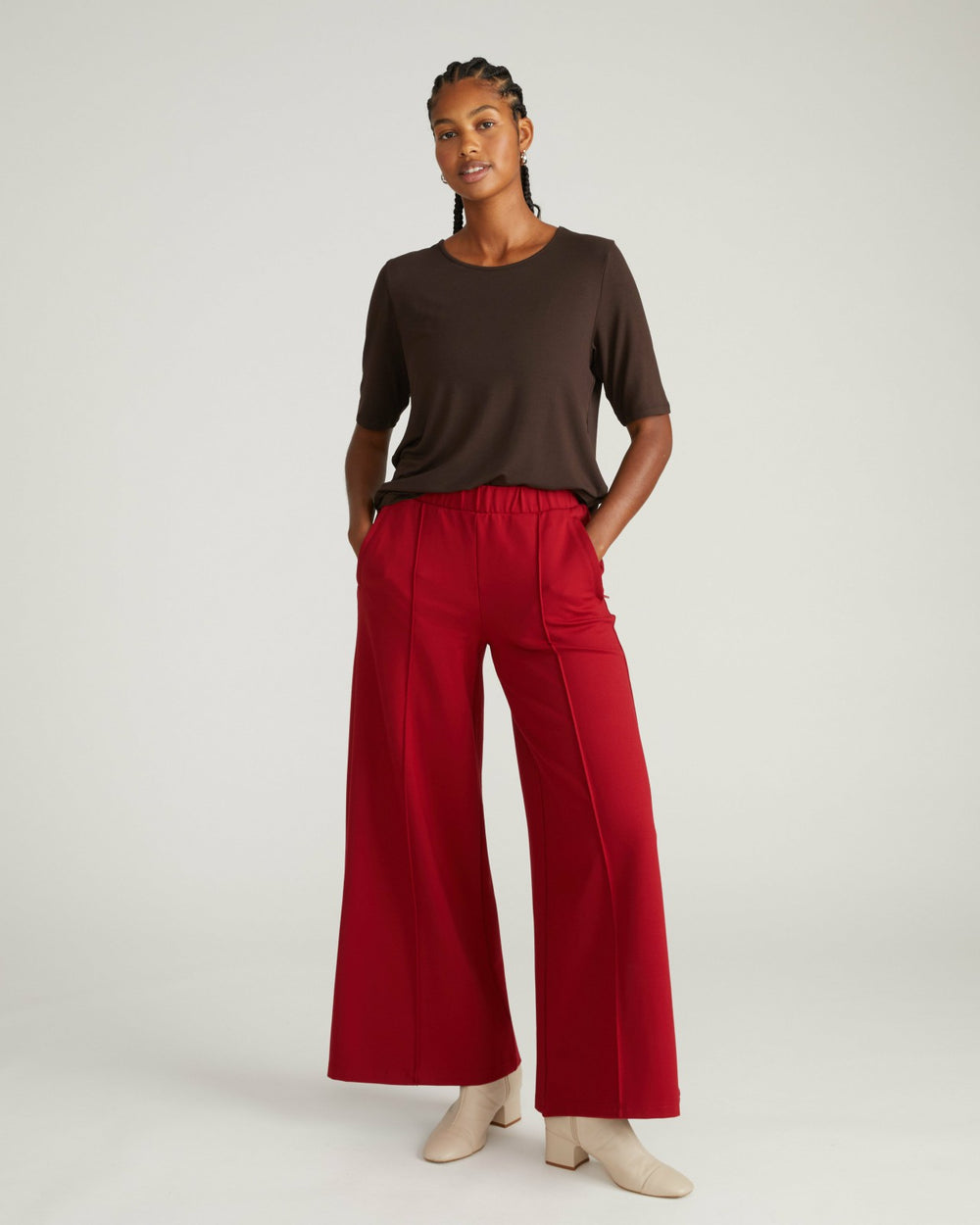 Pam Pintuck Wide Leg Ponte Pants - Universal Standard