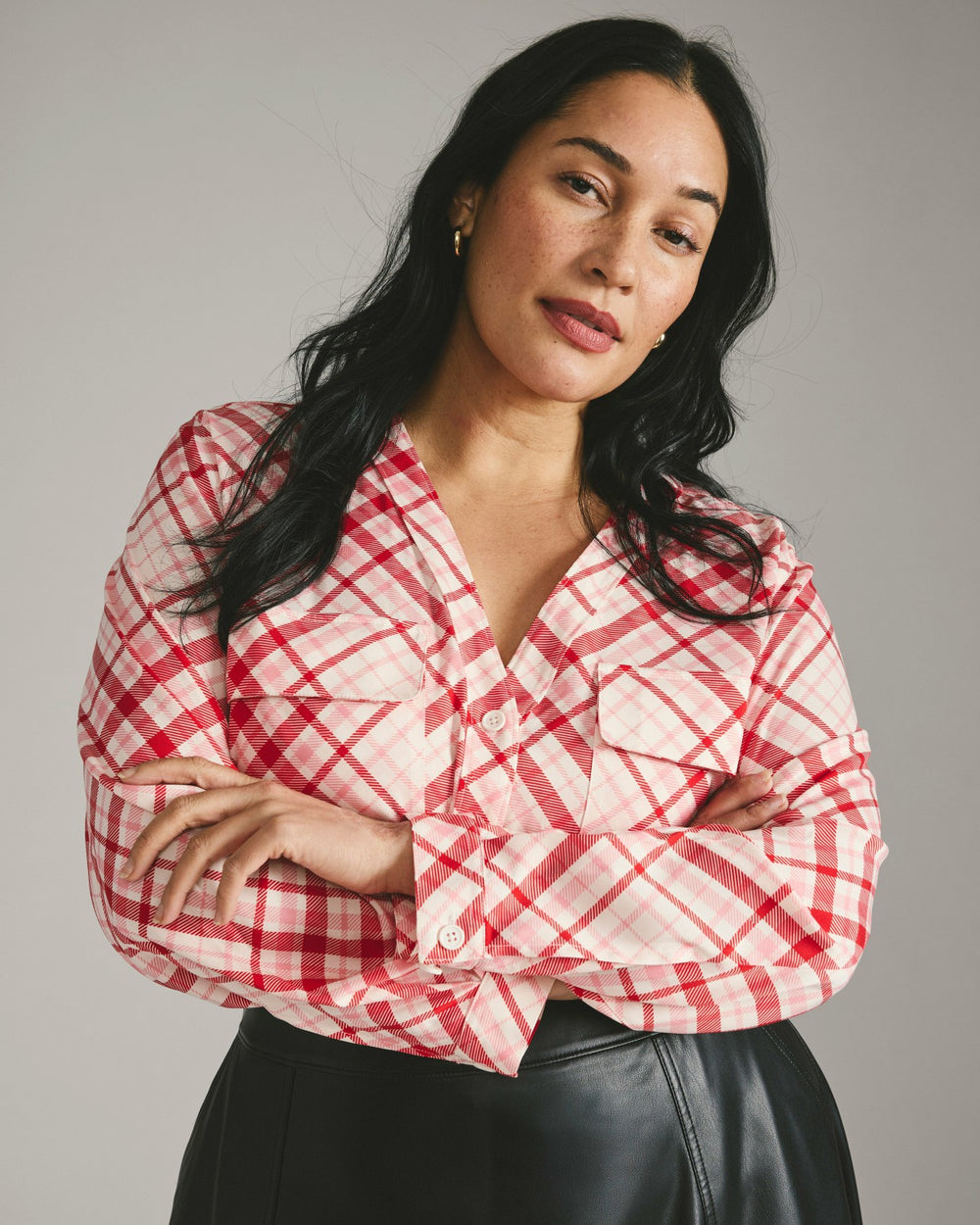 Cooling Stretch Cupro Button-Down Blouse - Universal Standard