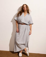 Padma Polo Neck Linen Blend Dress - Universal Standard