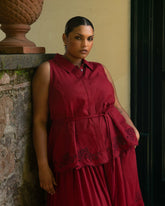 Adelaide Embroidered Sleeveless Linen Blend Shirt - Universal Standard