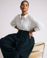 Elbe Popover Stretch Linen Blend Shirt - Universal Standard