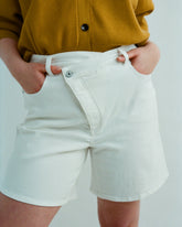 Katie High Rise Crossover Denim Shorts - Universal Standard
