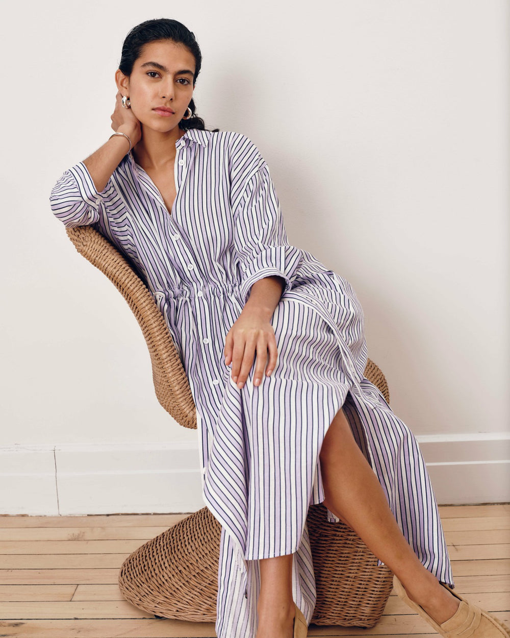 Paros Drawstring Linen Blend Shirtdress - Universal Standard