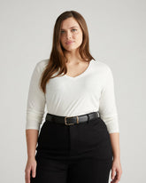 Light-As-Air Long Sleeve V Neck Tee - Universal Standard