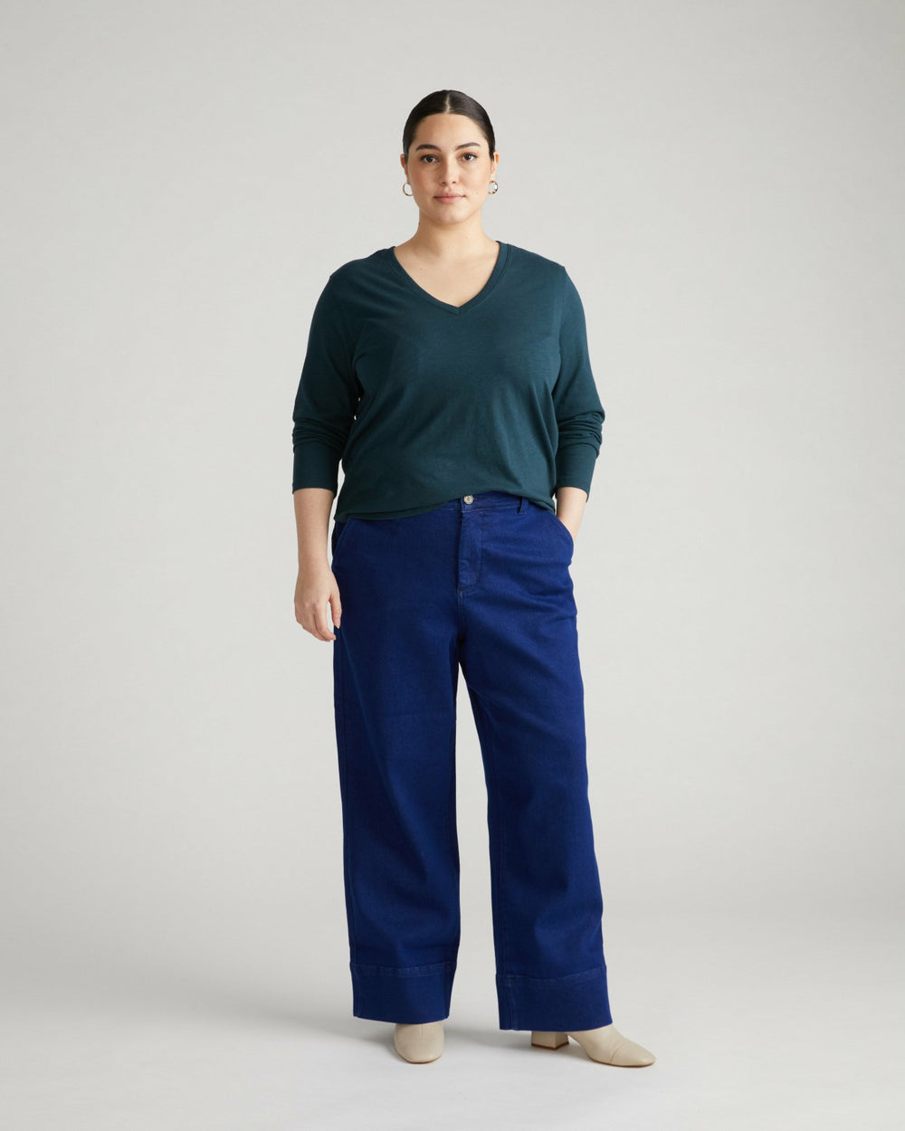 Light-As-Air Long Sleeve V Neck Tee - Universal Standard