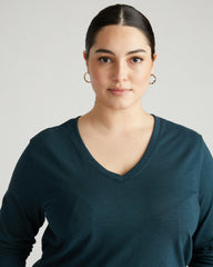 Light-As-Air Long Sleeve V Neck Tee - Universal Standard