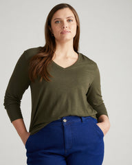 Light-As-Air Long Sleeve V Neck Tee - Universal Standard