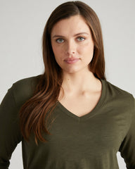 Light-As-Air Long Sleeve V Neck Tee - Universal Standard