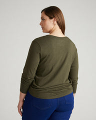 Light-As-Air Long Sleeve V Neck Tee - Universal Standard