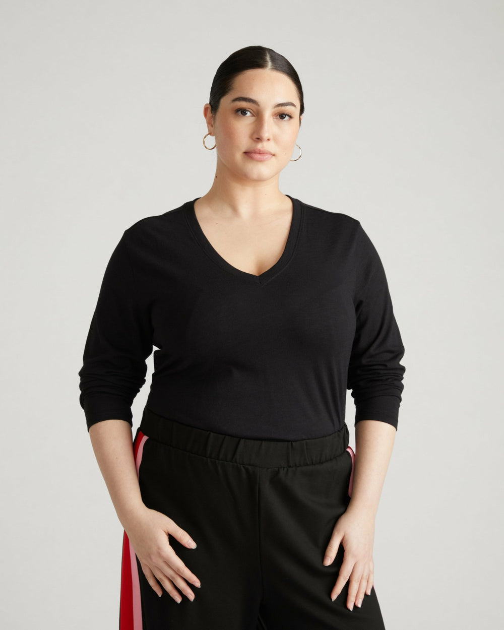 Light-As-Air Long Sleeve V Neck Tee - Universal Standard