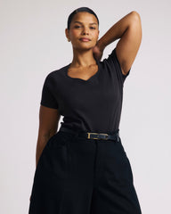 Carey Ribbed Sweetheart Tee - Universal Standard