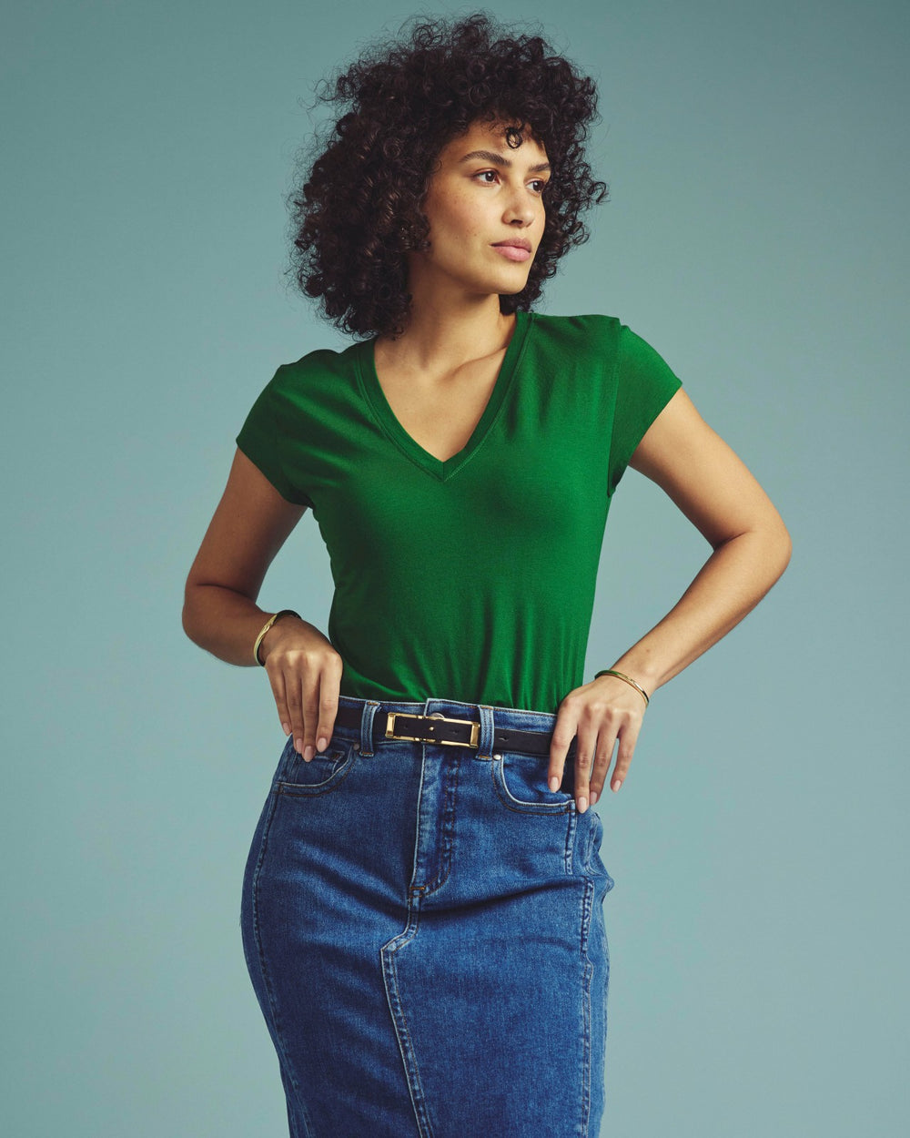Ashley V Neck Cap Sleeve Tee - Universal Standard
