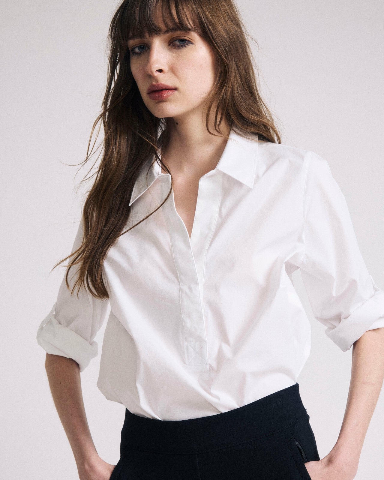 Button Back Poplin Polo Shirt - Universal Standard